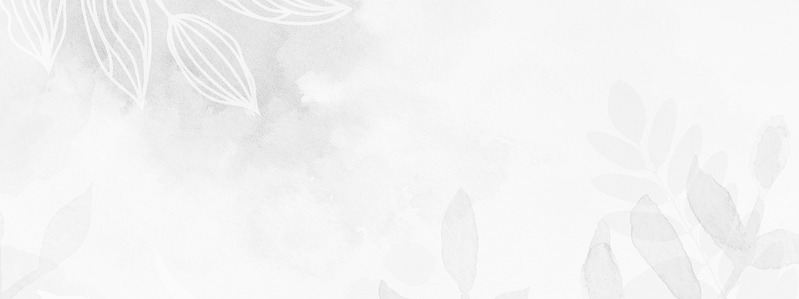 Abstract white background with soft leaf patterns.